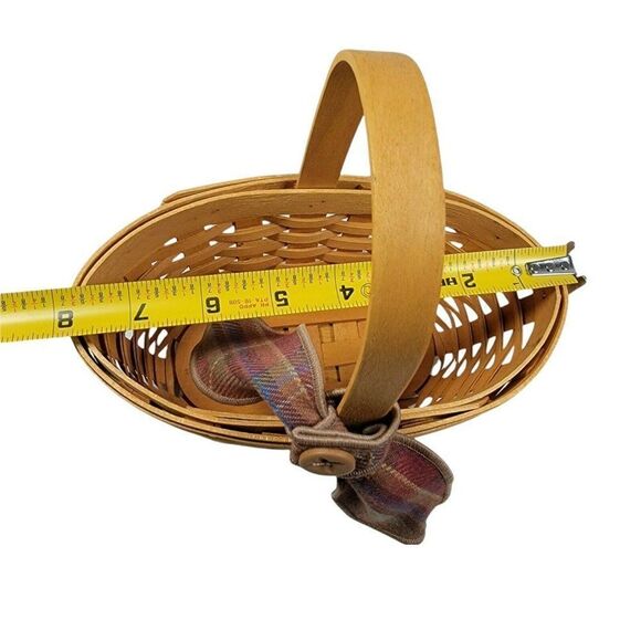 Longaberger Century Celebration Cheers Basket 2000 Plaid Handle Scarf Tie On - Picture 6 of 7